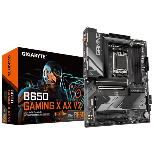 Gigabyte GA-B650-GAMING-X-AX-V2, ATX, AMD AM5, 4xDDR5, 3xM.2, 4xSATA 6Gb/s, RAID, 3xPCIe, 1xHDMI, 1xDP, GbE LAN, Wireless AX+Bluetooth, 1xUSB-C, 4xUSB3.2, 3xUSB2.0