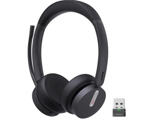 Yealink BH70-D-UC-C, BH70 UC Wireless Headset, Bluetooth, Stereo, On-ear, Noise Cancelling, with Dongle BT51, USB-C, Black