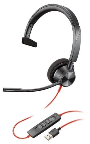 HP/Poly 8X216AA, Blackwire 3310 MS, Wired Stereo Headset, USB-C/A