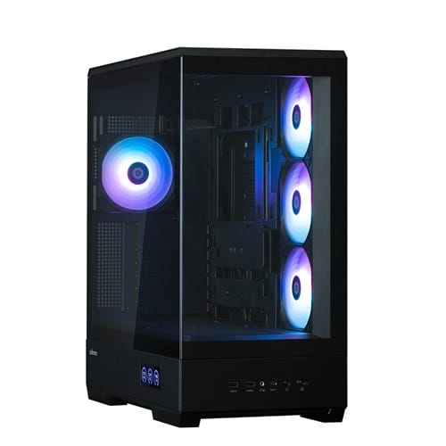 01722926645.jpg Zalman P50 DS Black, Mid-Tower, Tempered Glass, Drive Bays: 3x Combo(3.5" Or 2.5"), 2x 2.5", Expansion Slot: 7, Motherboard Support: Mini-ITX / mATX / ATX, Pre-Installed Fan: 4x120mm ARGB
