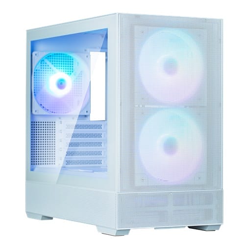 01722928442.jpg Zalman P30 AIR WHITE, Mini-Tower, Tempered Glass, Drive Ways: 2x Combo (3.5" or 2.5"), 3x 2.5", Expansion Slot: 5, Motherboard Support: mATX / Mini-ITX, Pre-Installed Fan: 3x 140mm ARGB