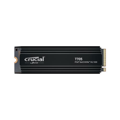 01724125424.jpg Crucial CT2000T705SSD5, T705 with Heatsink, 2TB, M.2 NVMe, PCIe5.0, Read Speed: Up to 14500MB/s, Write Speed: Up to 12700MB/s