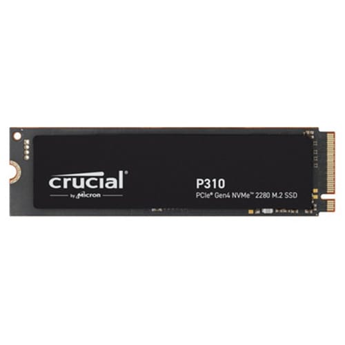 Crucial CT500P310SSD8, P310 500GB G4 2280 NVMe SSD, 110TBW, Read Speed: 6600MB/s, Write Speed: 3500MB/s, MTBF: 1,500,000 Hours