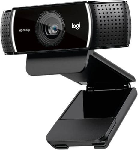 Logitech 960-001089, C922 Pro, Webcam, FHD, 1080P, Built-In Dual-Mic Stereo Sound, Auto-Light Correction, Hyperfast Frame Rate, 78° Diagonal FOV, Autofocus, Black