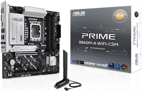 01737504033.jpg Asus PRIME B860M-A WIFI-CSM, Micro ATX, Intel LGA1851, 4xDDR5, 2xM.2, 4xSATA 6Gb/s, RAID, 1xHDMI, 2xDP, 3xPCIe, GbE LAN, Wireless AX+Bluetooth, 1xUSB-C, 7xUSB-A