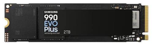 Samsung MZ-V9S2T0BW, 990 EVO PLUS, 2TB, M.2 2280 NVMe PCIe SSD, 1200TBW, Read Speed: 7250MB/s, Write Speed: 6300 MB/s, MTBF: 1,500,000 Hours