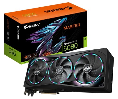 01738286738 Gigabyte GV-N5080AORUS M-16GD, Nvidia GeForce RTX 5080 MASTER, 16GB GDDR7, Core Clock: 2805MHz, Cuda Cores: 10752, 1xHDMI, 3xDP, PSU: 850W, PCIe5.0