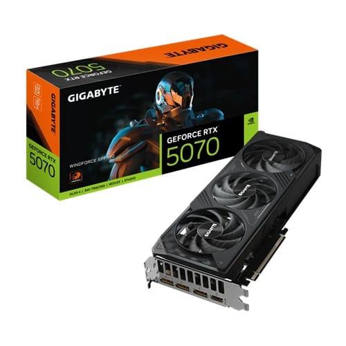 Gigabyte GV-N5070WF3-OC-12GD, Nvidia GeForce RTX 5070 WINDFORCE SFF, 12GB GDDR7, Core Clock: 2542MHz, Cuda Core: 6144, 1xHDMI, 3xDP, PSU: 750W, PCIe5.0