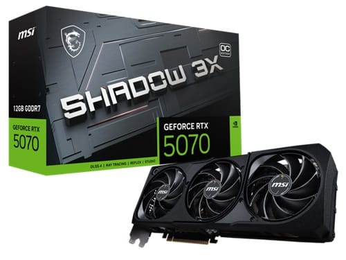 MSI GeForce RTX 5070 12G SHADOW 3X OC, Nvidia GeForce RTX 5070, 12GB GDDR7, Core Clock: 2557MHz, Cuda Core: 6144, 1xHDMI, 3xDP, PSU: 650W, PCIe5.0