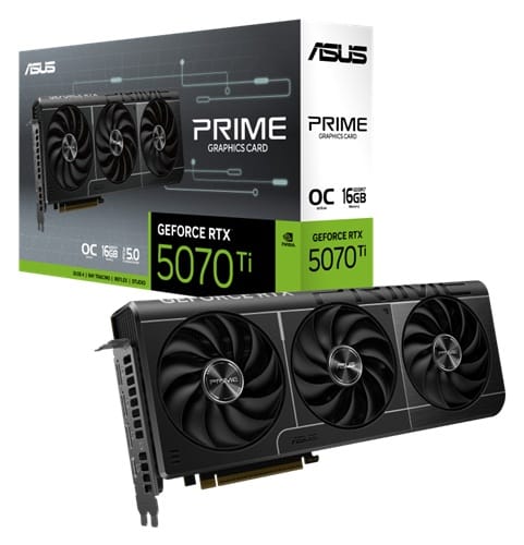 Asus PRIME-RTX5070TI-O16G, Nvidia GeForce RTX 5070, 16GB DDR7, Core Clock: 2482MHz, Cuda Core: 8960, 1xHDMI, 3xDP, PSU: 750W, PCIe5