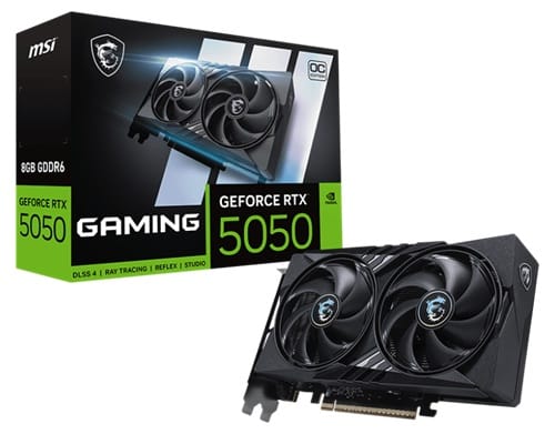 MSI GEFORCE RTX 5050 8G GAMING OC, Nvidia GeForce RTX 5050, 8GB GDDR6, Core Clock: 2467MHz, Cuda Core: 2560, 1xHDMI, 3xDP, PSU: 550W, PCIe5.0