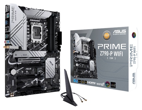 Asus PRIME Z790-P WIFI-CSM, ATX, Intel LGA 1700, 4xDDR5, 3xM.2, 4xSATA 6Gb/s, RAID, 1xHDMI, 1xDP, 5xPCIe, GbE LAN, Wireless AX+Bluetooth, 1xUSB-C, 3xUSB3.0, 4xUSB2.0