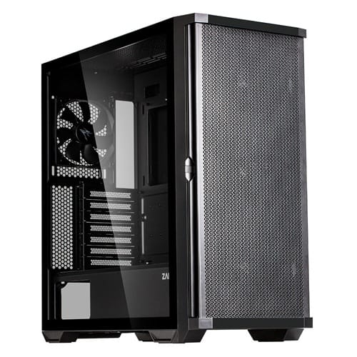 Zalman Z10, Mid-Tower, Tempered Glass, Drive Bays: 2x3.5", 2x2.5", Expansion Slot: 7, Motherboard Support: ATX/mATX/Mini-ITX, Pre-Installed Fan: 3x140mm, 1x120mm, Black