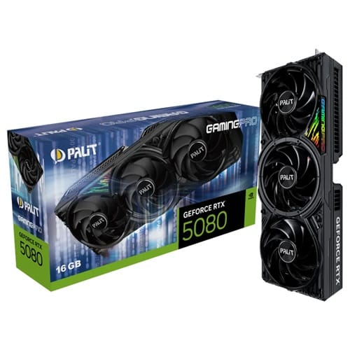 Palit NE75080019T2-GB2031A, Nvidia RTX 5080 Gaming Pro, 16GB GDDR7, Core Clock: 2617MHz, Cuda Cores: 10752, 1xHDMI, 3xDP, PSU: 850W, PCIe5.0
