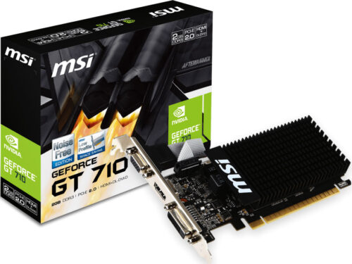 MSI GT 710 2GD3H LP, Nvidia GeForce GT 710, 2GB DDR3, PCIe 2.0 x16, Clock 954 MHz, 300W, HDMI, VGA, DVI-D