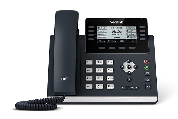 Yealink SIP-T43U, T43U 12 Line IP phone, 3.7" 360x160 pixel Graphical LCD with backlight, Dual USB Ports, POE Support, Wall Mountable