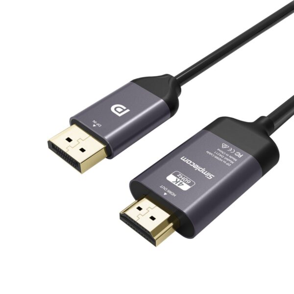 Simplecom DA211, DisplayPort to HDMI, Male to Male, Length: 2m, Black