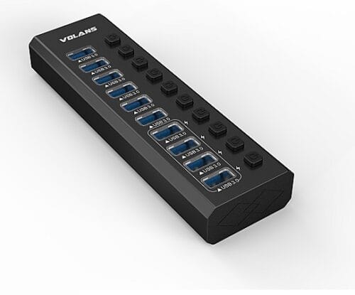 1672812985.jpg Volans VL-HB10S, 10 Ports USB Charging Hub, 10xUSB-A 3.0 Ports, Black