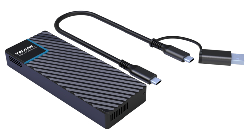 Volans VL-UCM2-U4, Aluminium NVMe M.2 SSD to USB4.0 Enclosure, USB-C/USB-A to USB-C Cable
