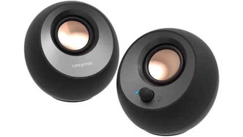 Creative 90049355, Labs Pebble V3 Minimalistic 2.0 Speaker, Bluetooth, USB-C, Black