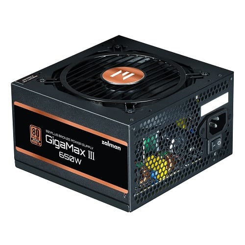 Zalman ZM650-GV3, GigaMax III, 650W, 80 Plus Bronze, Semi Modular, Fan: 120mm, ATX, MTBF: 100,000 Hours