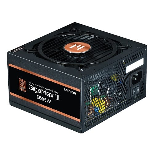 1709168879.jpg Zalman ZM850-GV3, GigaMax III, 850W, 80 Plus Bronze, Semi Modular, Fan: 120mm, ATX, MTBF: 100,000 Hours