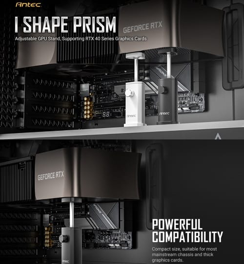 Antec AT-IGPUH-L100-PRSM-BK, VGA Vertical Bracket Holder, Black