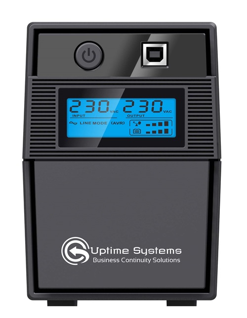 Uptime ES650-AVR, Elite Series, Line Interactive UPS with LCD Display, 650VA, 360W, Tower, 230 V AC, 60Hz