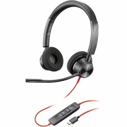 HP/Poly 8X220AA, Blackwire 3320 MS, Wired Stereo Headset, USB-C/A