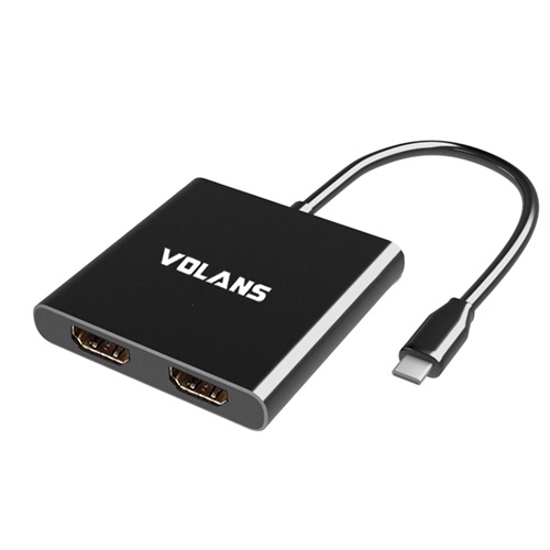 1725000956.jpg Volans VL-UC2H, Aluminium USB-C to Dual HDMI 2.0 Adapter – 4K@ 60Hz
