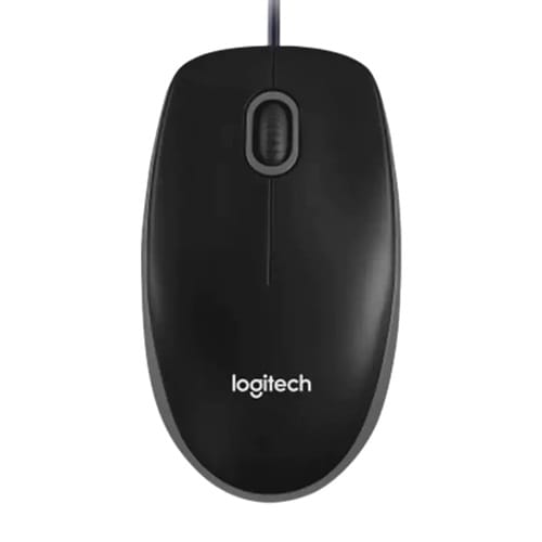 Logitech 910-001439, B100 Optical Mouse, Wired, 1000 dpi, USB, Black
