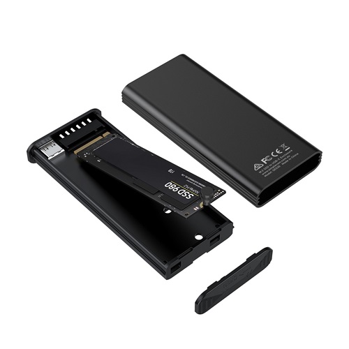 Simplecom SE530, NVMe / SATA M.2 SSD to USB-C Enclosure with SMART LED Screen USB 3.2 Gen 2 10Gbps