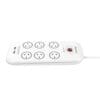 HuntKey PSUHUNSAC607, 6 Outlet Surge Protected Powerboard, 2 Meter with Dual USB Ports, 5V, 2.4A