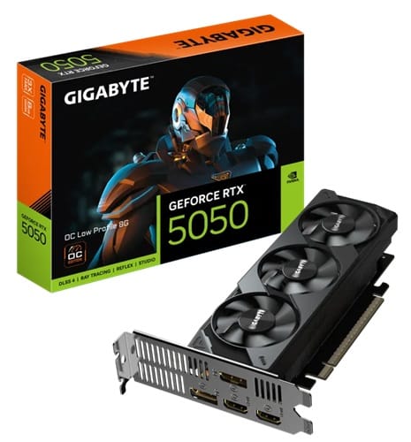 Gigabyte GV-N5050OC-8GL, GeForce RTX 5050 OC Low Profile 8G, 8GB GDDR6, Core Clock: 2587MHz, Cuda Core: 2560, 2xHDMI, 2xDP, PSU: 550W, PCIe5.0