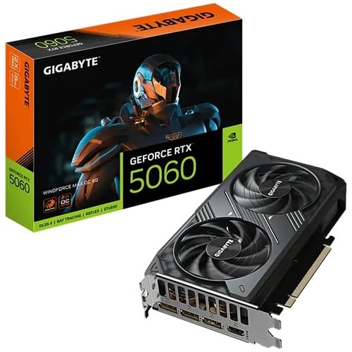 Gigabyte GV-N5060WF2MAX OC-8GD, Nvidia GeForce RTX 5060 WINDFORCE 2 MAX OC, 8GB GDDR7, Core Clock: 2512MHz, Cuda Core: 3840, 1xHDMI, 3xDP, PSU: 550W