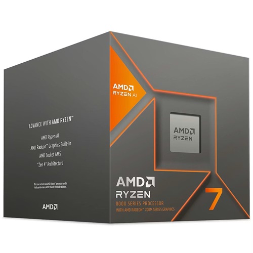 1768264340.jpg AMD 100-100001236BOX, Ryzen 7-8700G, AM5 Socket, 8 Core, 16 Threads, Base: 3.8GHz, Turbo: 5.1GHz, 24MB Cache, TDP: 65W