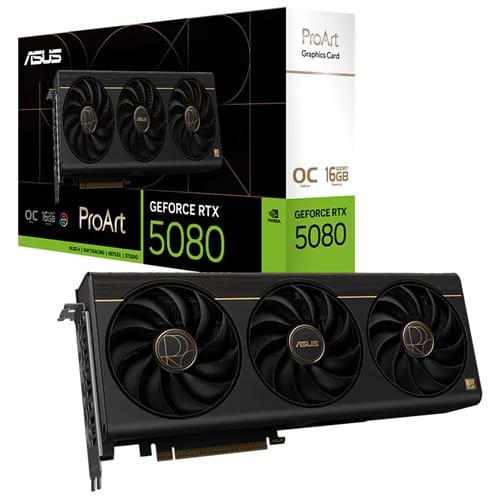 Asus PROART-RTX5080-O16G, Nvidia GeForce RTX 5080 OC Edition, 16GB GDDR7 , Core Clock: 2752MHz, Cuda Core: 10730, 1xHDMI, 2xDP, PSU: 850W, PCIe5.0