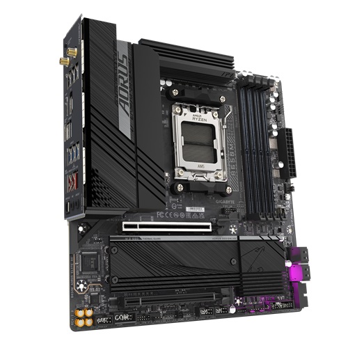 21724049474.jpg Gigabyte B650M AORUS ELITE AX 1.3, ATX, AMD AM5, 4xDDR5, 2xM.2, 4xSATA 6Gb/s, RAID, 2xPCIe, 1xHDMI, 1xDP, GbE LAN, Wireless AX+Bluetooth, 1xUSB-C, 7xUSB3.2, 4xUSB2.0