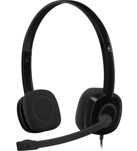Logitech 981-000587, H151 Headset, Stereo, Over-the-ear, Wired, Black