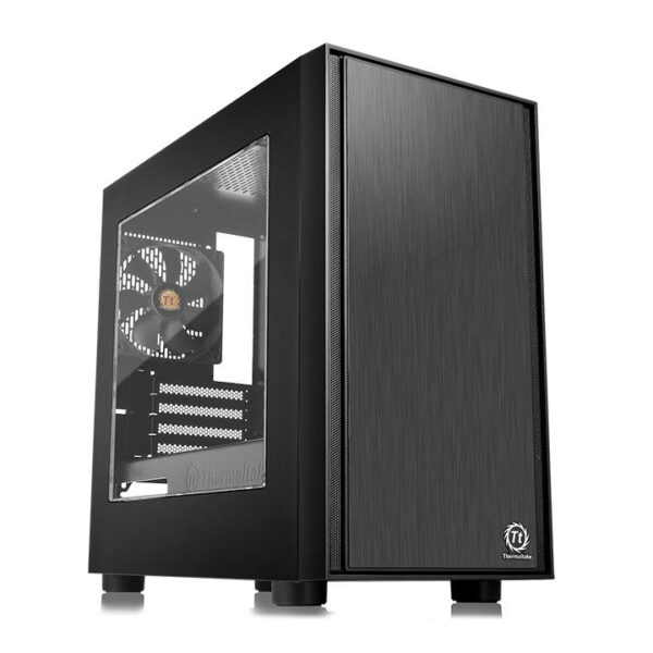 Thermaltake CA-1J1-00S1WN-00, Versa H17 Window, Micro-ATX Case, Drive Bays: 2x3.5", 2x2.5", Expansion Slot: 4, Motherboard Support: Mini-ITX/Micro-ATX, Pre-Installed Fan: 1x120mm, Black