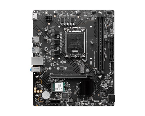 MSI PRO H610M-S WIFI DDR4, mATX, Intel LGA 1700, 2xDDR4, 1xM.2, 2xSATA 6Gb/s, 2xPCIe, 1xHDMI, GbE LAN, Wireless AX+Bluetooth, 4xUSB2.0, 2xUSB-A