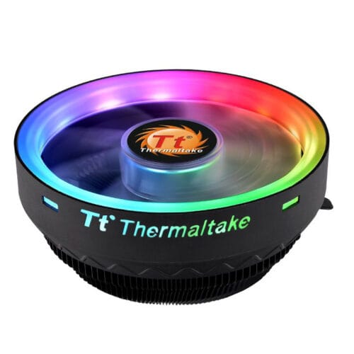 Thermaltake CL-P064-AL12SW-A, UX100 ARGB Lighting CPU Air Cooler, Nosie: 26.92 dBA, Air Flow: 38.82 CFM, Speed: 1800 RPM, Intel LGA1156/1155/1151/1150/775, AMD AM4/AM3+AM3/AM2+/AM2/FM2/FM1