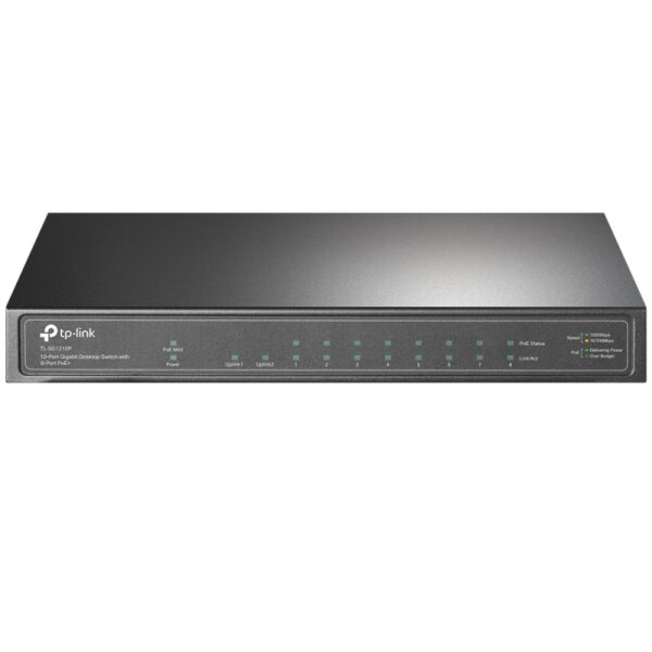 77554528_1159617854.jpg TP-Link TL-SG1210P 10-Port Gigabit Desktop Switch with 8-Port PoE+ IGMP Snooping 1 Gigabit SFP Slot, Fanless