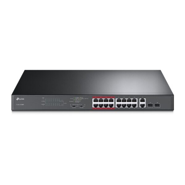79344078_8597735870.jpg TP-Link TL-SL1218MP, 16-Port 10/100Mbps + 2-Port Gigabit Unmanaged PoE Switch
