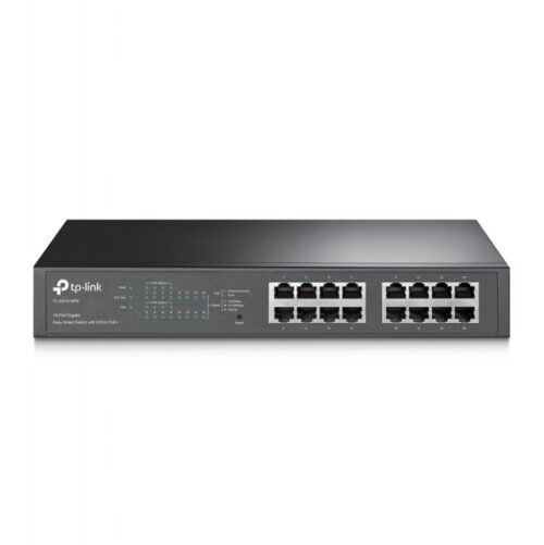 TP-Link TL-SG1016PE 16-Port Gigabit Easy Smart Switch 8-Port PoE+ Rack Mountable/Desktop, 32Gbps Switching Capacity,8K MAC Address Table