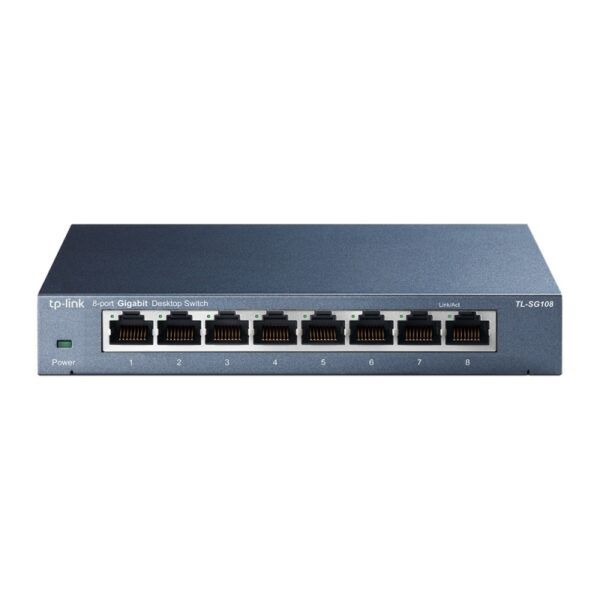 79344157_8350935024.jpg TP-Link TL-SG108 8-Port Gigabit Desktop Switch Steel Case Fanless 11.9Mpps Support 802.1p/DSCP QoS1 and IGMP Snooping Plug & Play