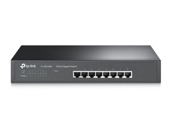 79347181_6829109895.jpg TP-Link TL-SG1008, 8-port Gigabit Switch, 8 10/100/1000M RJ45 Ports, 1U Rack-Mountable Steel Case