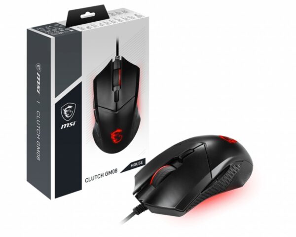 MSI CLUTCH-GM08, Clutch GM08 Gaming Mouse, Buttons: 6, 4200dpi, Wired, 1.8m, Black