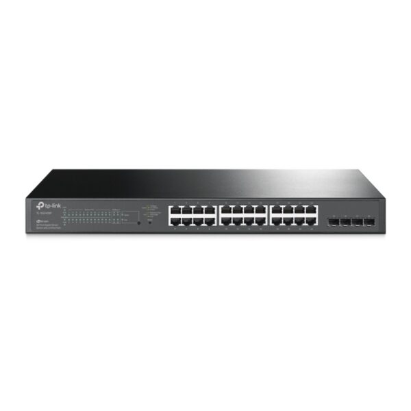 80490956_3119809979.jpg TP Link TL-SG2428P, JetStream 28-Port Gigabit Smart Switch with 24-Port PoE+ Fanless 41.7Mpps Support Omada SDN, 802.1p CoS/DSCP QOS, Rack Mountable