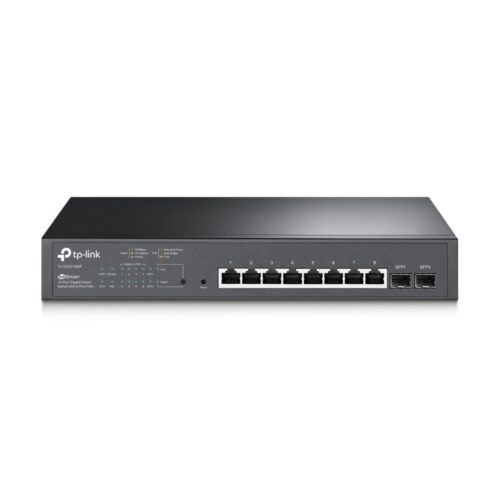 TP Link TL-SG2210MP JetStream 10-Port Gigabit Smart Switch with 8-Port PoE+, 14.9Mpps Support Omada SDN, 802.1p CoS/DSCP QOS, IGMP Snoop Rack Mountable